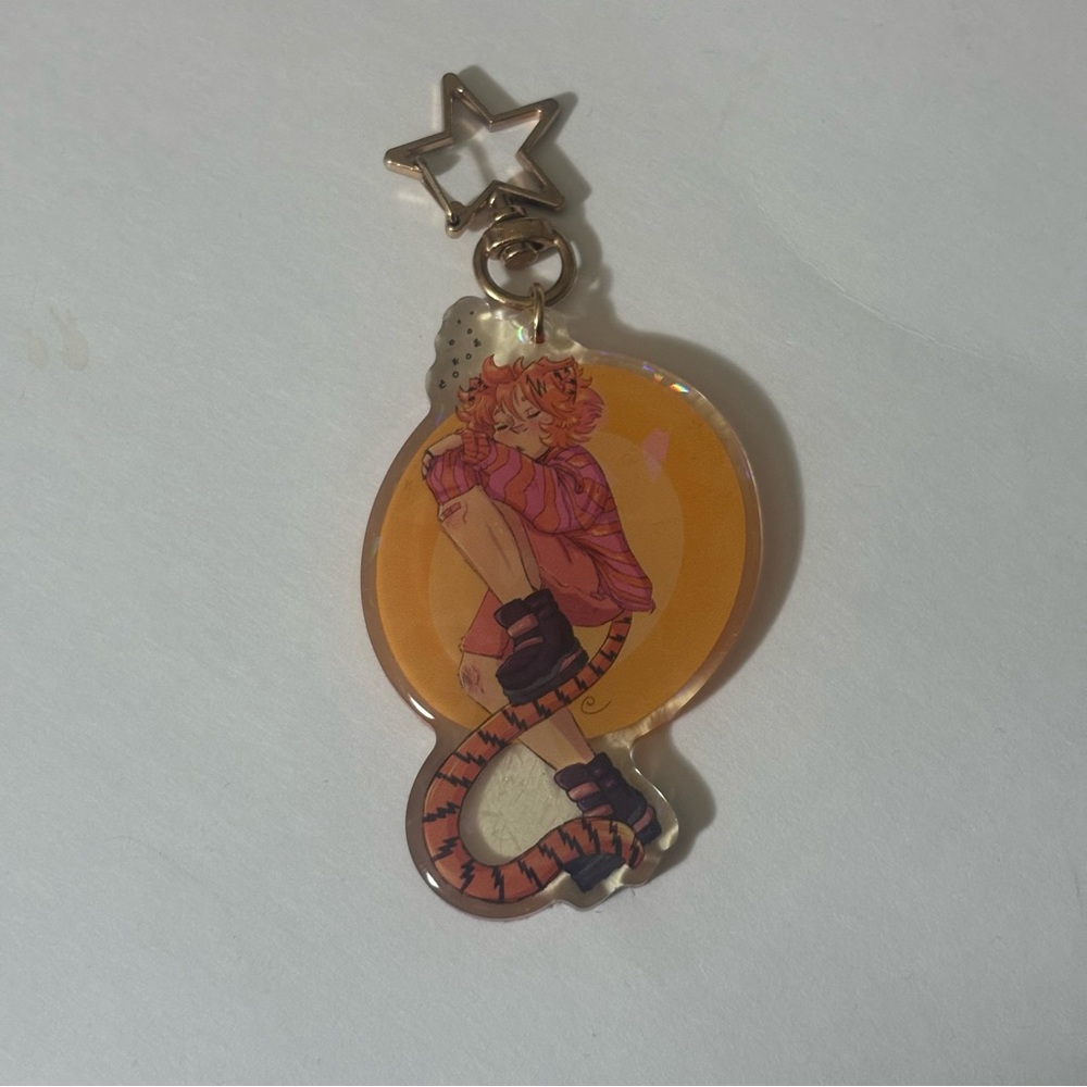 My Hero Academia tiger cat Denki Kaminari Double Sided Keychain by Comet.juice